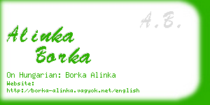 alinka borka business card